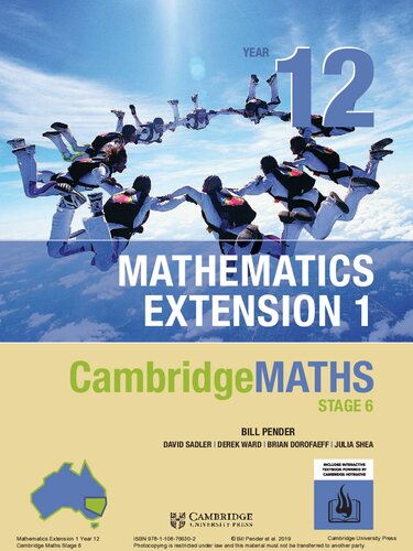 Cambridgemaths Stage 6 Year 12 Mathematics Extension 1 William Pender Derek Ward Julia Shea Brian Dorofaeff David Sadler