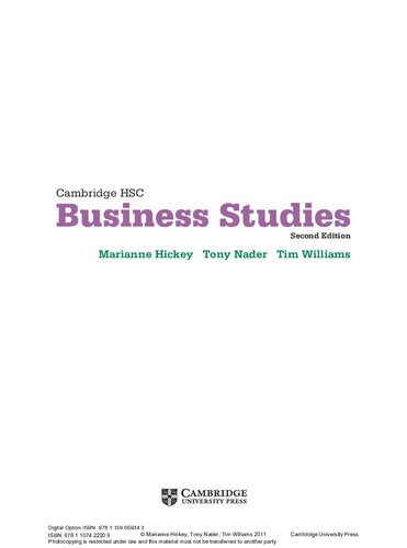 Cambridge Hsc Business Studies 2nd Edition Hickey Marianne Nader