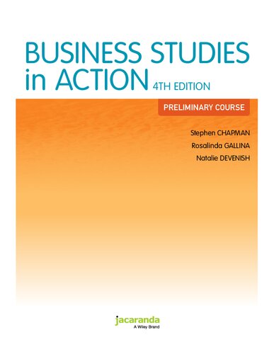 Business Studies In Action 4th Edition Stephen John Chapman