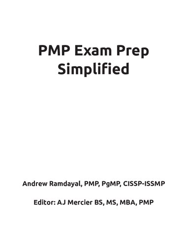 Pmp Exam Prep Simplified 6th Edition Andrew Ramdayal