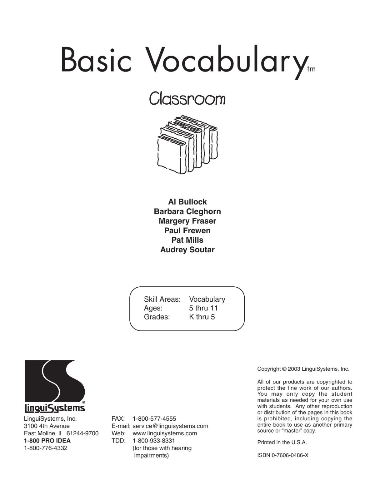 Basic Vocabulary Classroom Al Bullock