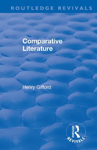 Comparative Literature 1st Edition Henry Gifford
