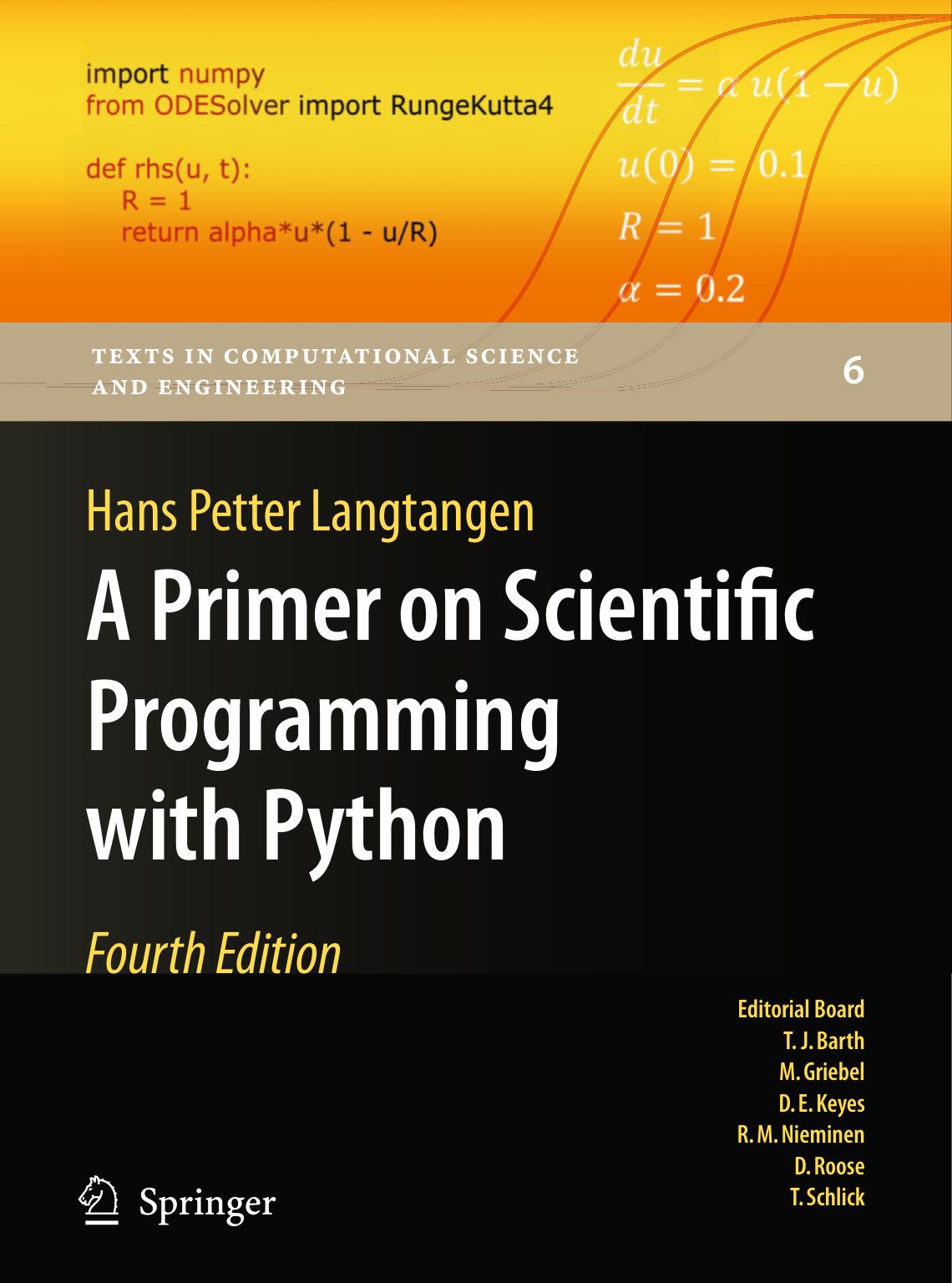 A Primer On Scientific Programming With Python Texts In Computational Science And Engineering 4th Edition Hans Petter Langtangen