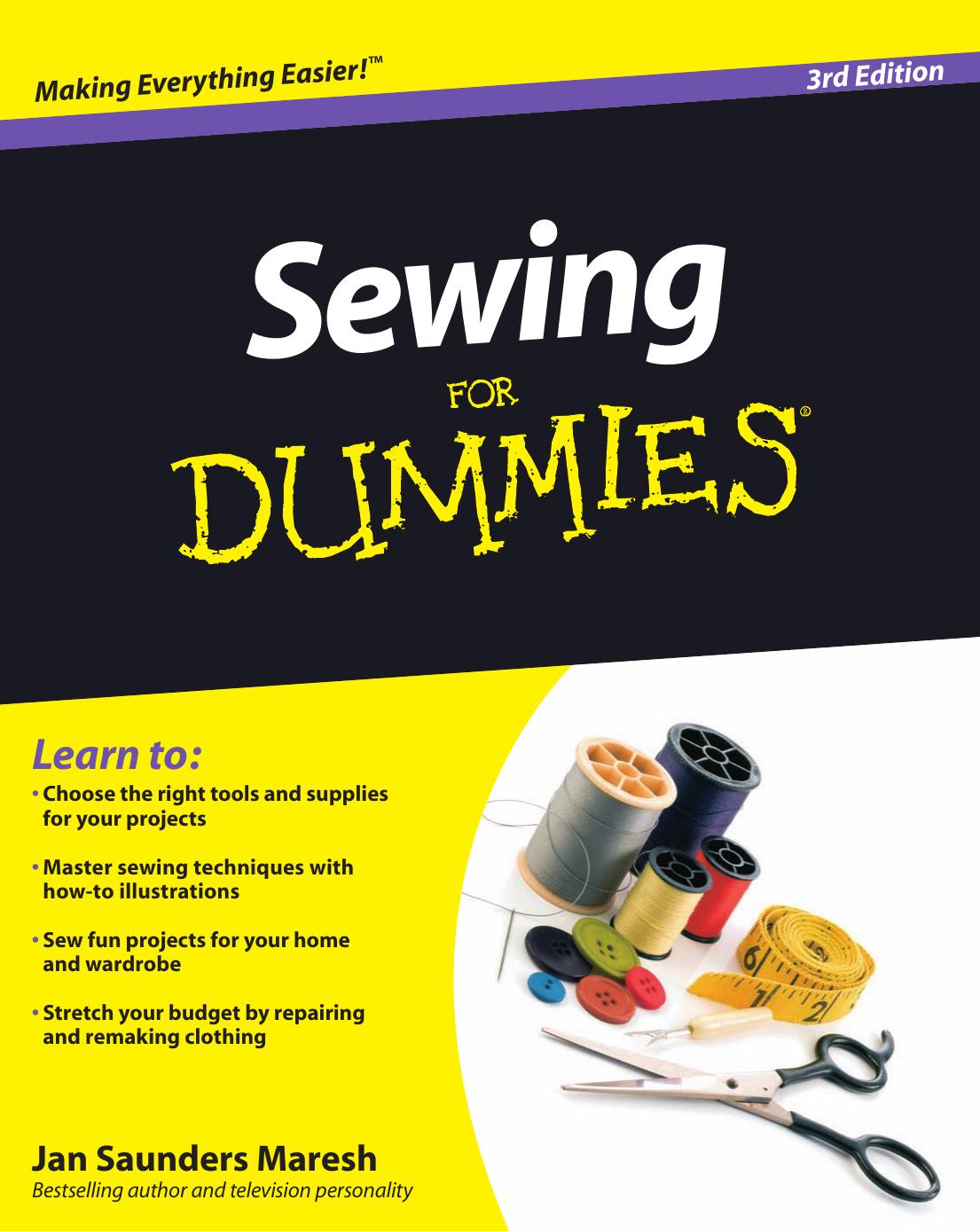 Sewing For Dummies Jan Saunders Maresh