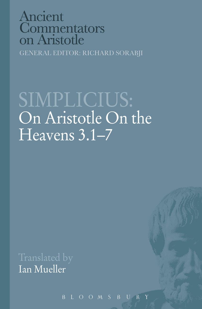 Simplicius On Aristotle On The Heavens 317 1st Edition Simplicius