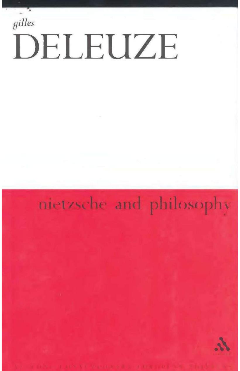 Nietzsche And Philosophy Gilles Deleuze