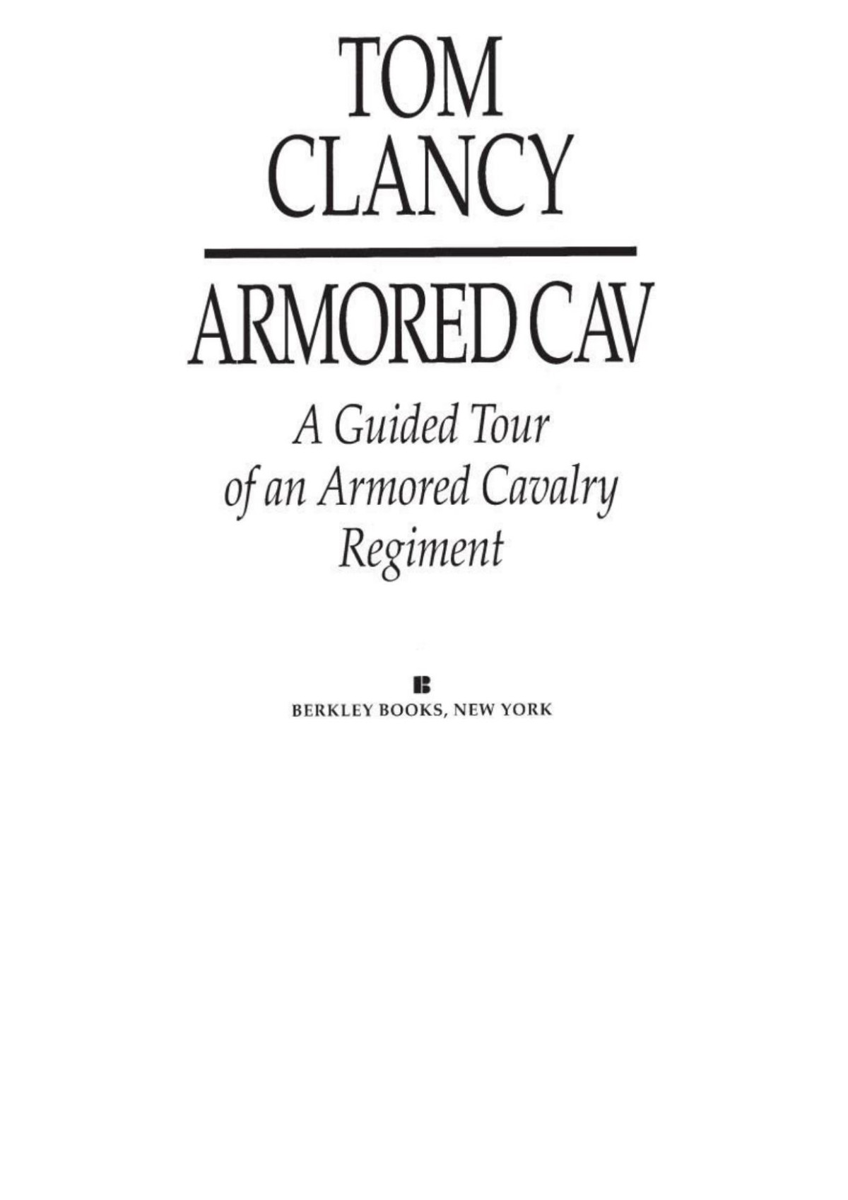 Armored Cav Tom Clancy