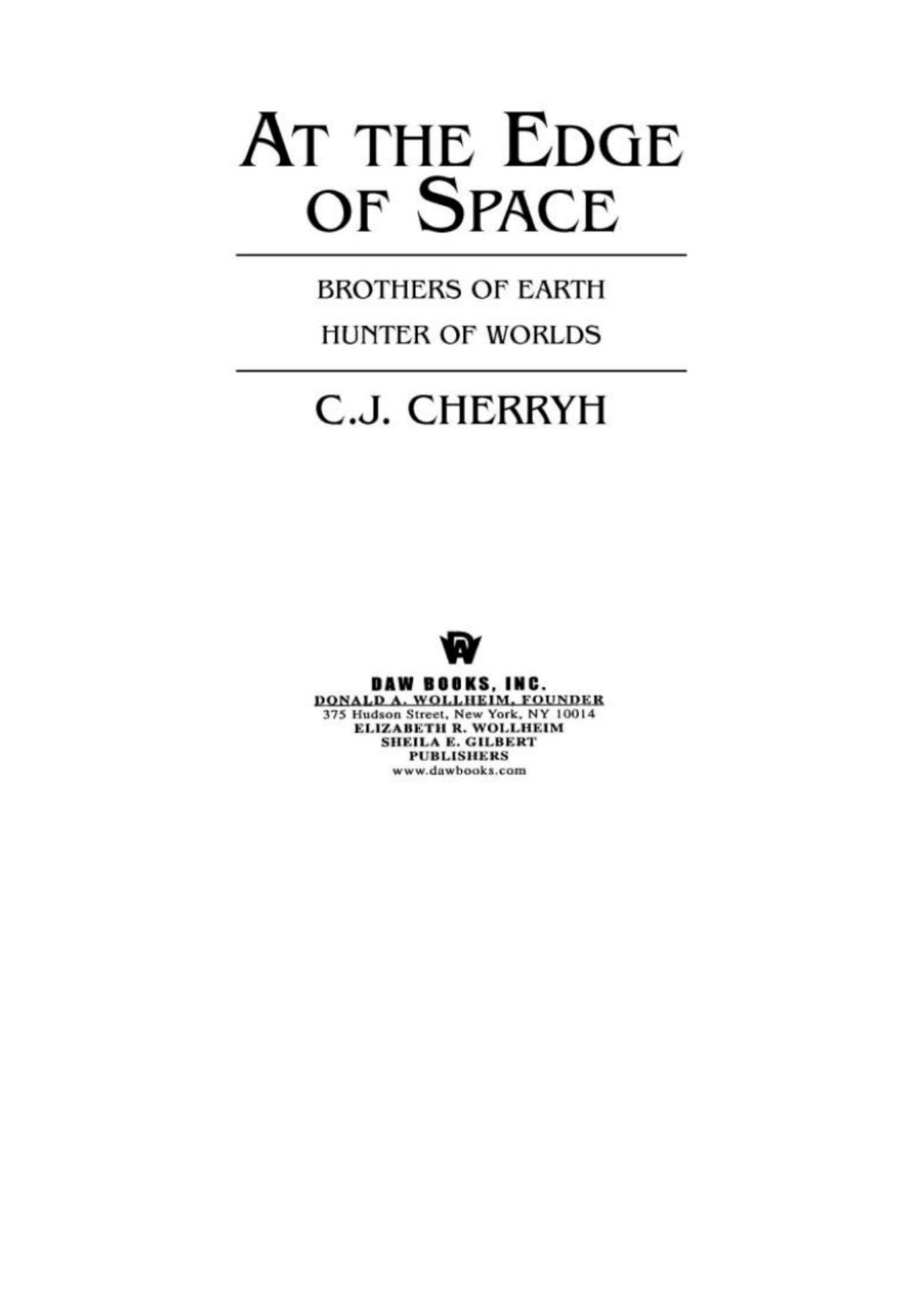 At The Edge Of Space C J Cherryh