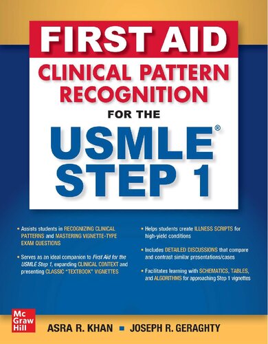 First Aid Clinical Pattern Recognition For The Usmle Step 1 1st Edition Asra R Khan