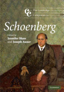 The Cambridge Companion To Schoenberg Jennifer Shaw Joseph Auner