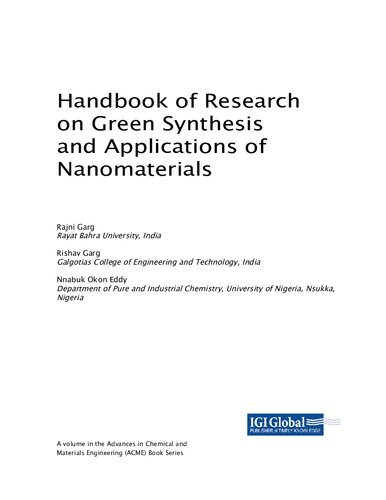 Green Synthesis And Applications Of Nanomaterials Rajni Garg
