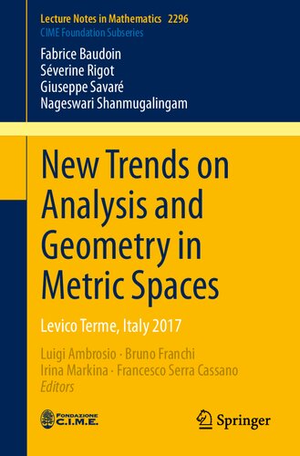 New Trends On Analysis And Geometry In Metric Spaces Fabrice Baudoin