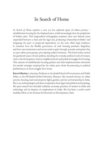 In Search Of Home Citizenship Law And The Politics Of The Poor Kaveri Haritas