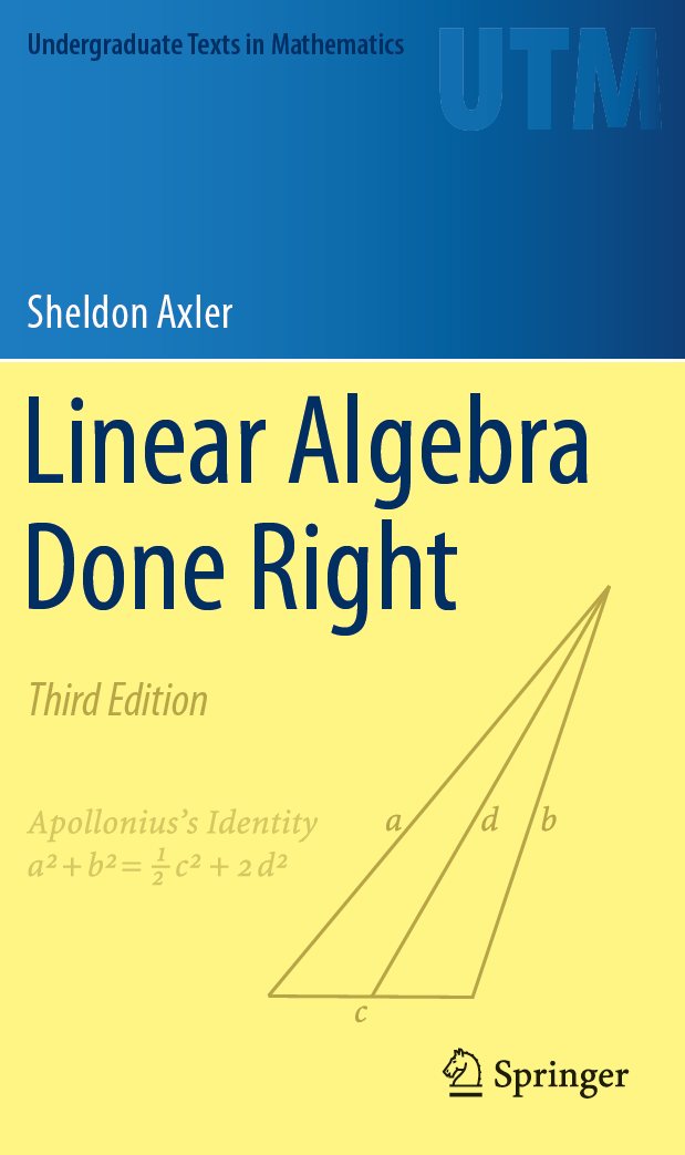 Linear Algebra Done Right Third Edition 3rd Edition Sheldon Axler