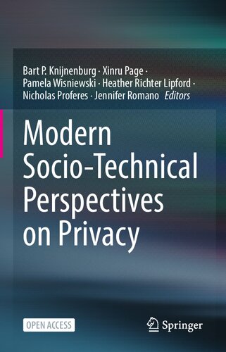 Modern Sociotechnical Perspectives On Privacy 1st Edition Bart P Knijnenburg