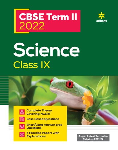 Arihant Cbse Science Term 2 Class 9 For 2022 Exam Cover Theory And Mcqs Naman Jain