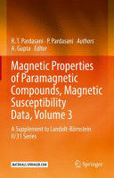 Magnetic Properties Of Paramagnetic Compounds Magnetic Susceptibility Data Volume 3 Rt Pardasani