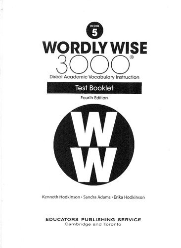 Wordly Wise Grade 5 Test Booklet 4th Edition Eps Operations