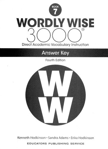 Wordly Wise 3000 Book 7 Kenneth Hodkinson Sandra Adams