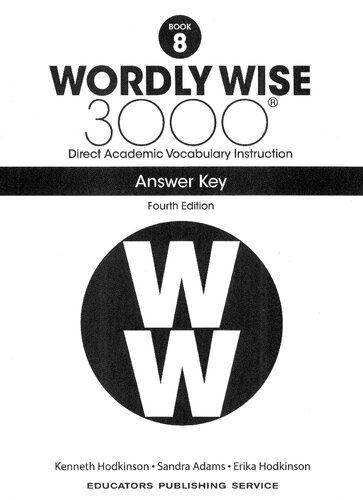 Wordly Wise Grade 8 Student Book Answer Key 4th Edition Uneps Operations