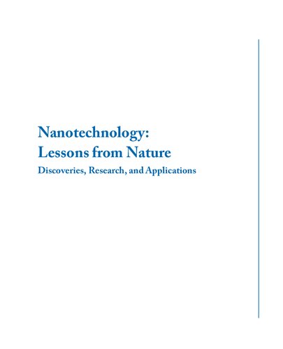 Nanotechnology Lessons From Nature Discoveries Research And Applications Synthesis Lectures On Engineering Science And Technology Deb Newberry