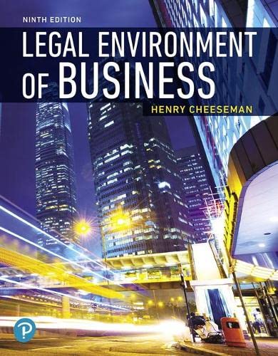 Legal Environment Of Business 9th 9th Edition Henry Cheeseman