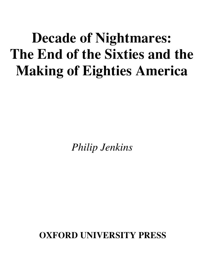 Decade Of Nightmares Philip Jenkins