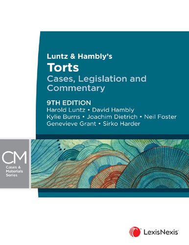Torts Cases Legislation And Commentary 9th Edition Harold Luntz