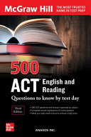 500 Act English And Reading Questions To Know By Test Day 3rd Edition Anaxos Inc