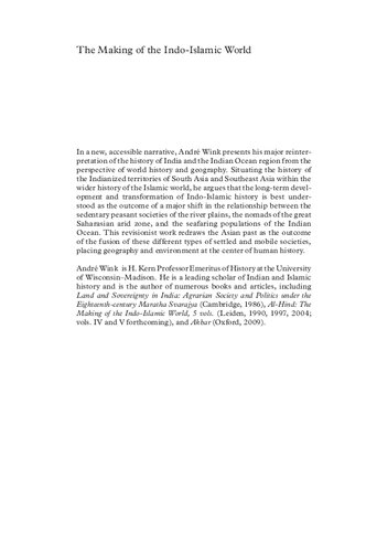 The Making Of The Indoislamic World C7001800 Ce Andr Wink