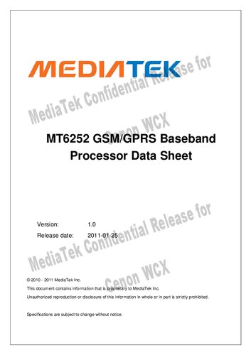 Mt6252 Gsmgprs Baseband Processor Datasheet 10 Unknown