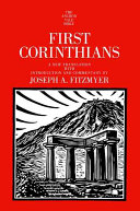 First Corinthians The Anchor Yale Bible Commentaries Vol 32 Illustrated Fitzmyer