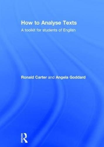 How To Analyse Texts A Toolkit For Students Of English 1st Edition Ronald Carter
