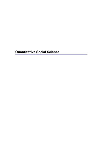Quantitative Social Science An Introduction In Stata Kosuke Imai