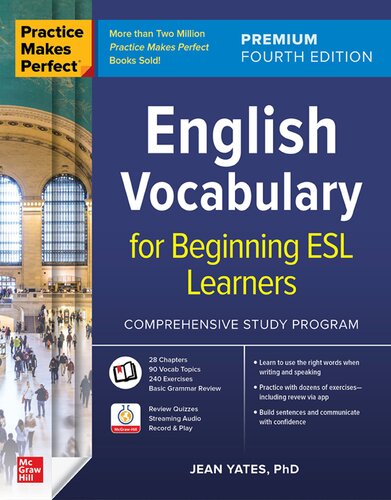 English Vocabulary For Beginning Esl Learners Practice Makes Perfect 4th Premium Edition 4th Jean Yates