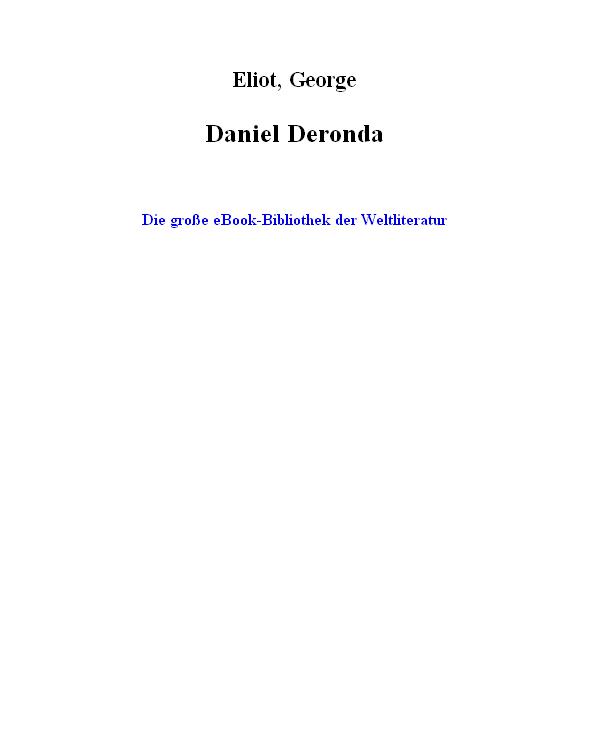 Daniel Deronda George Eliot