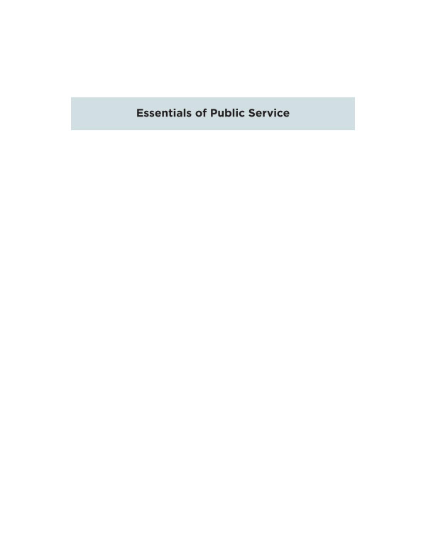 Essentials Of Public Service First Mary Eguy Todd L Ely