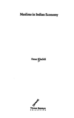 Muslims In Indian Economy 1st Edition Omar Khalidi