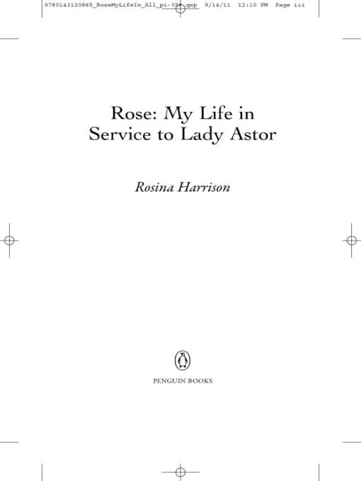 Rose My Life In Service To Lady Astor Rosina Harrison