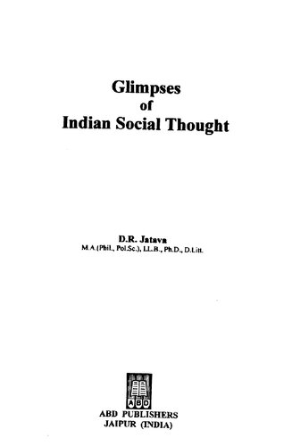 Glimpses Of Indian Social Thought D R Jatava