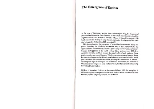 The Emergence Of Daoism Creation Of Tradition Gil Raz