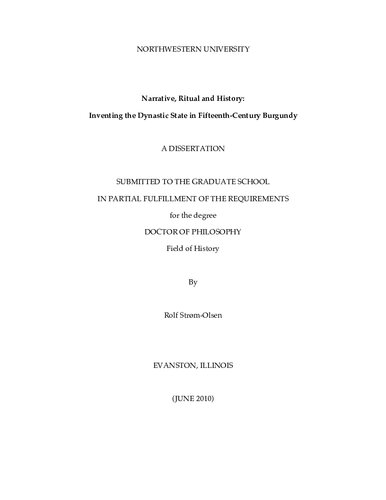 Narrative Ritual And History Inventing The Dynastic State In Fifteenthcentury Burgundy Rolf Stromolsen
