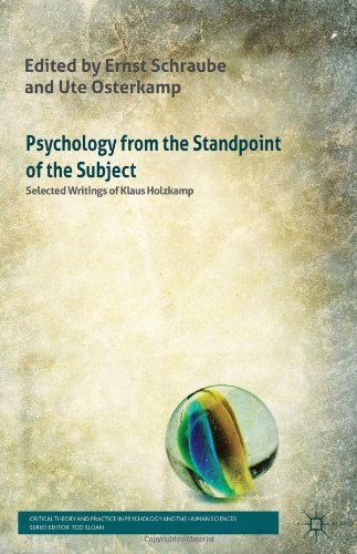 Psychology From The Standpoint Of The Subject Selected Writings Of Klaus Holzkamp Klaus Holzkamp
