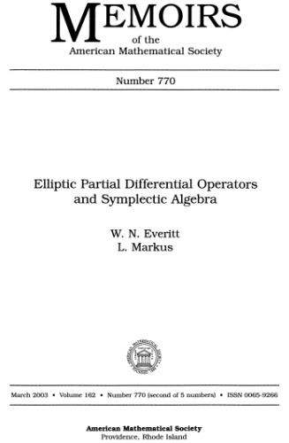 Elliptic Partial Differential Operators And Symplectic Algebra Everitt