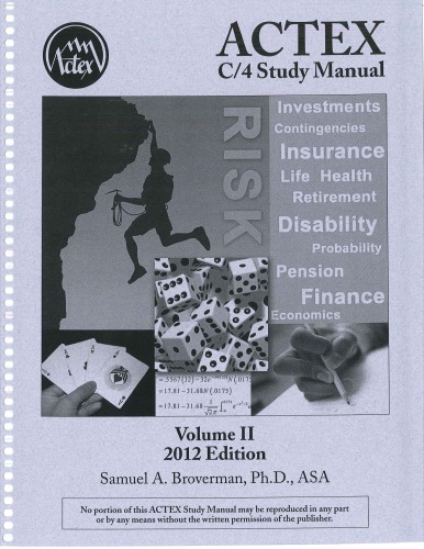 Actex C4 Study Manual 2012 Edition Samuel A Broverman