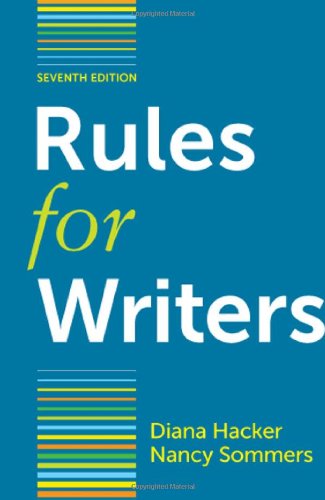 Rules For Writers With Writing About Literature Seventh Edition Diana Hacker