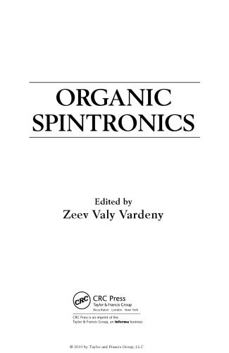 Organic Spintronics Zeev Valy Vardeny