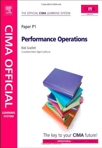 Cima Official Learning System Performance Operations Sixth Edition 6th Edition Robert Scarlett
