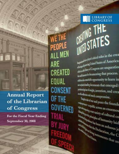 Annual Report Of The Librarian Of Congress 2008