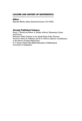 Studies In The History Of Indian Mathematics Csseshadri Editor